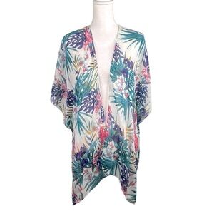 Tropical Hawaiian Sheer Summer Sheer Swimsuit Cover Up Size Medium